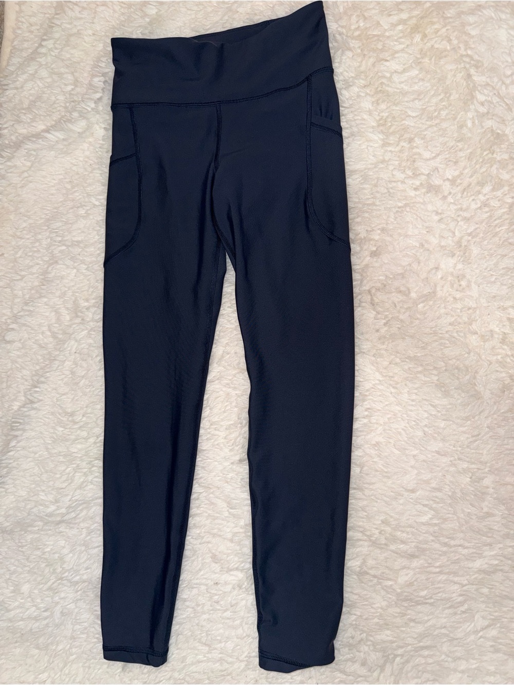 Old Navy Active High Waisted PowerSoft 7/8 Pocket Leggings Size Small Dusk Navy